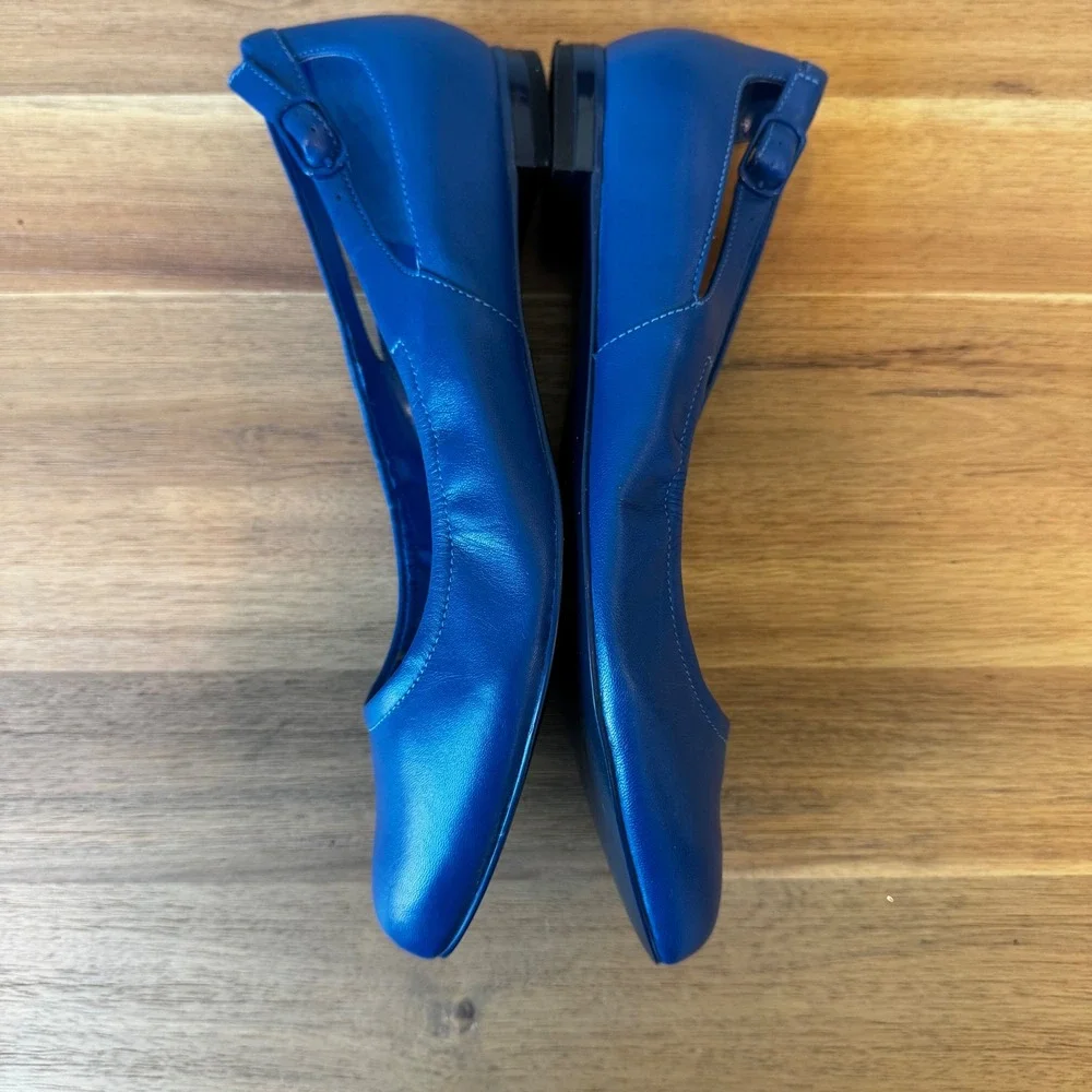 Maria‎ Sharapova by Cole Haan Women 8 B Blue Leather Ballet Flat Classic Chic